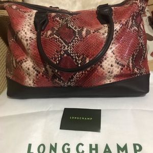 NWOT.  Longchamp Reptile/Snake-Like Large SB